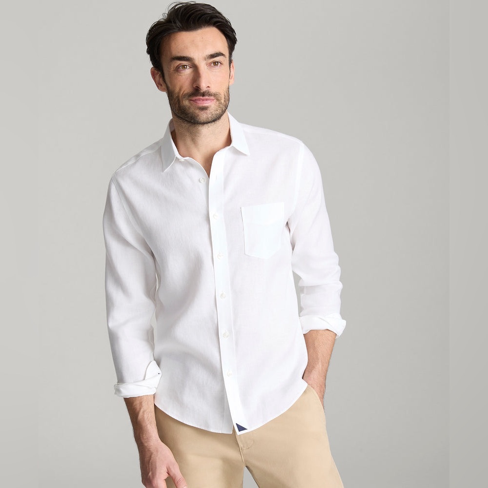 NWT UNTuckit Wrinkle-Resistant Linen Vin Santo Shirt
